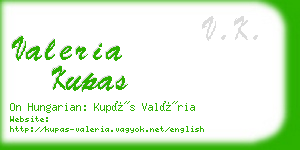 valeria kupas business card